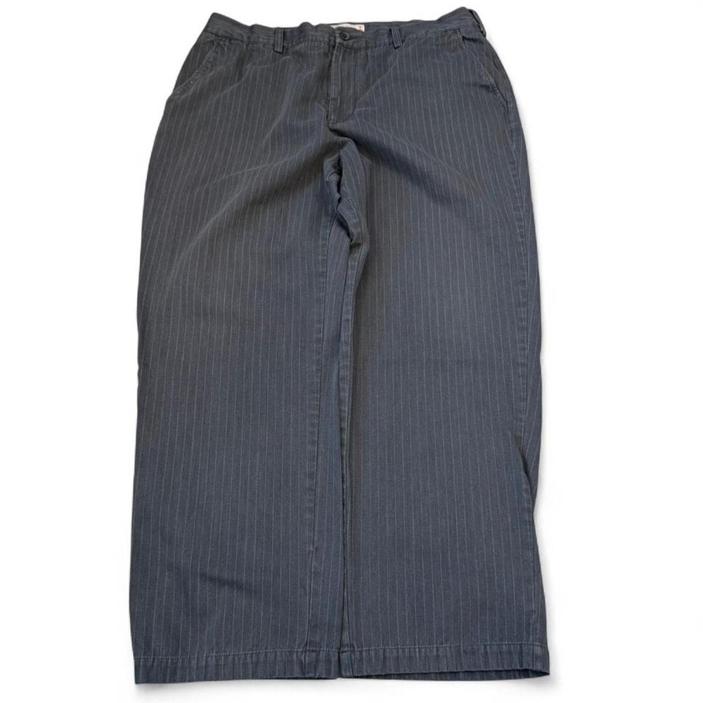 Vintage Old Navy Loose Fit Gray Striped Khakis Men's Size 38x29.5 Skater Y2K